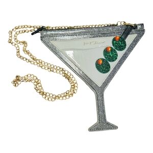 RARE Betsey Johnson Glitter Dirty Martini Crossbody Purse